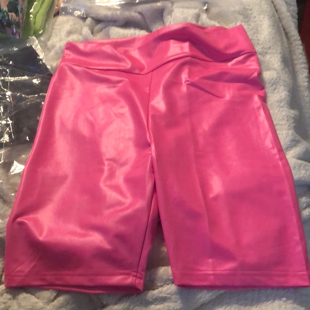 Neon pink biker babe shorts